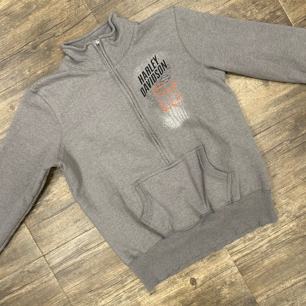 Harley Davidson Smoky Mountain Women 1/2 Zip Pullover Size Medium Gray (539_